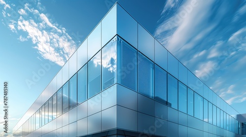  modern data center office building with glass facade 
