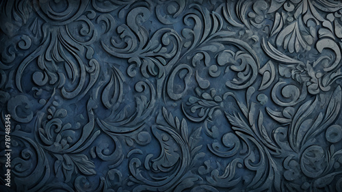 Abstract Grunge Decorative Relief Navy Blue background