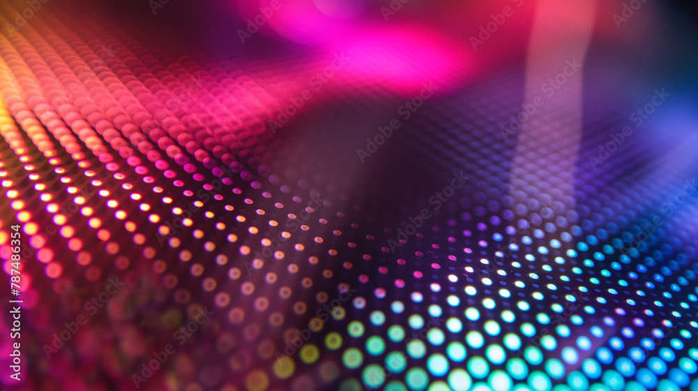 A quantum dot semiconductor material used in a display, showing vibrant color emission under natural light. , natural light, soft shadows, with copy space A quantum dot semiconductor material used in a display, showing vibrant color emission under natural light. , natural light, soft shadows, with copy space