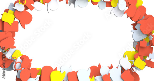 Abstract virtual postal envelopes sketch on blurry office buildings background  e-mail and marketing