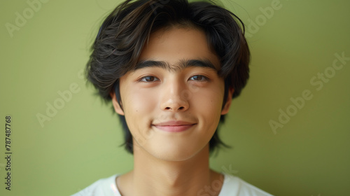 Portrait of young chinese man background
