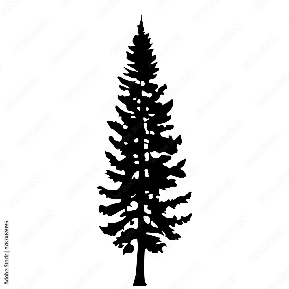 Obraz premium Pine Tree Silhouette Vector Clipart.