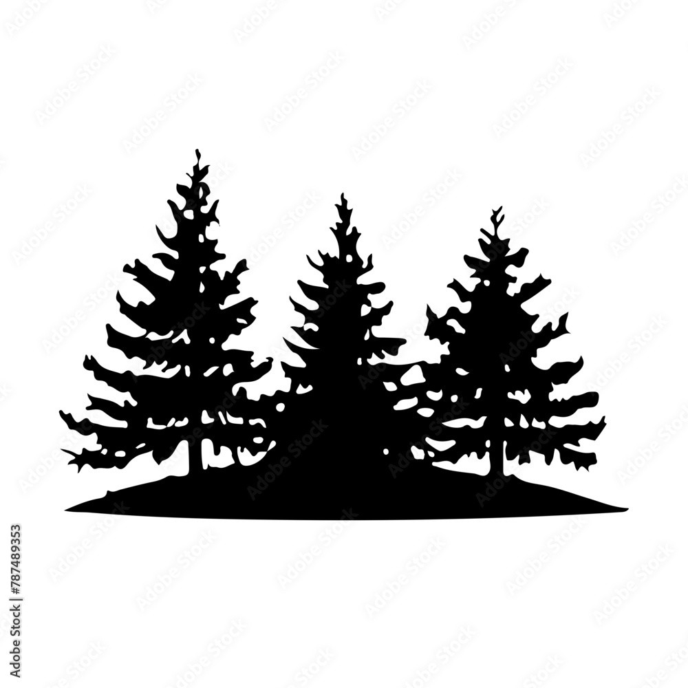 Fototapeta premium Tree Silhouette Vector Clipart.