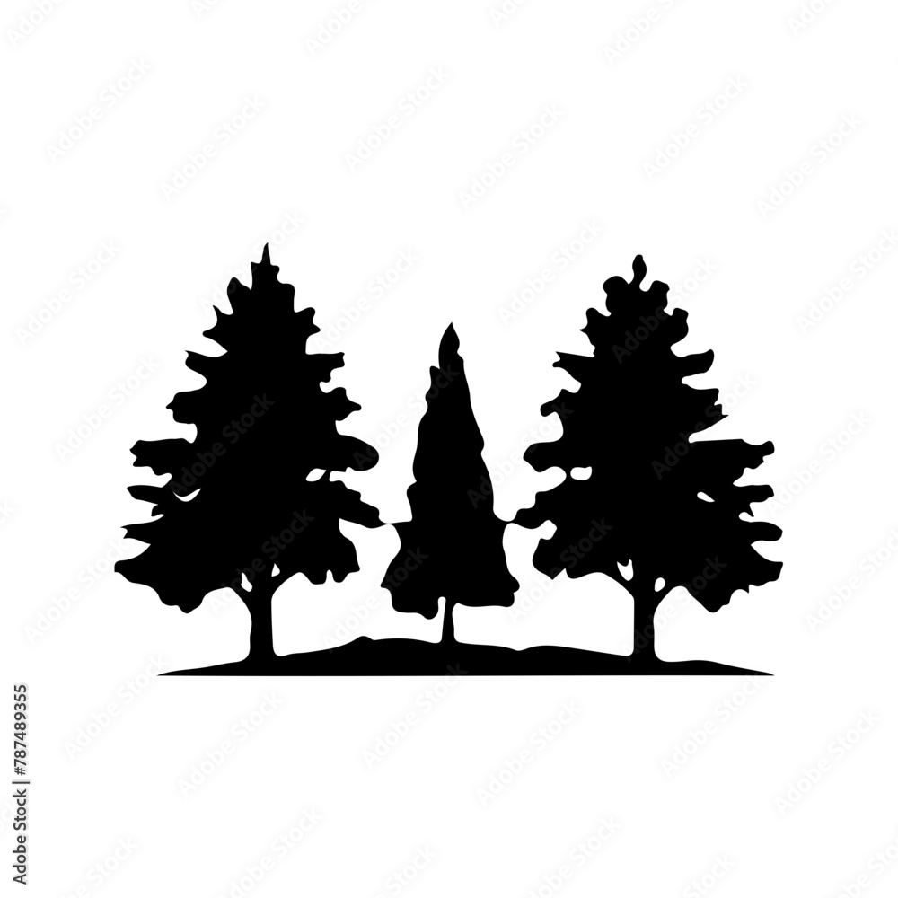 Obraz premium Tree Silhouette Vector Clipart.