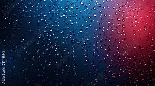 Abstract blue and red background with water droplets, mobile wallpaper photo