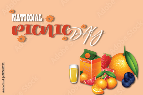 Vector Happy national Picnic Day Celebration Post for Social media, poster , template and banner