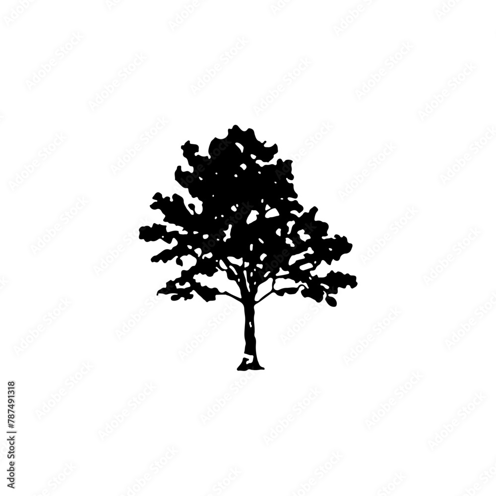 Tree Silhouette Vector Clipart.