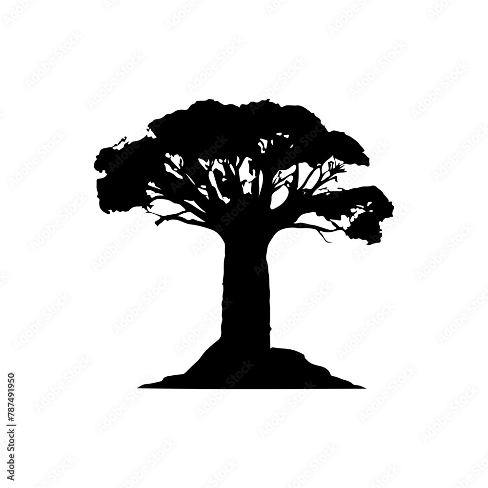 Fototapeta premium Tree Silhouette Vector Clipart