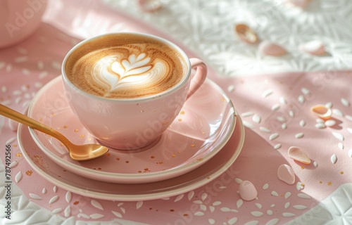 A Cup of Coffee on a Saucer With a Spoon