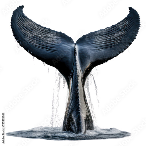 PNG A real humpback whale tail animal bird white background. 