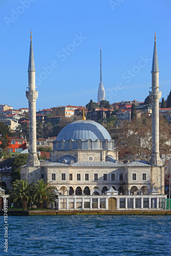 The Beylerbeyi Hamid-i Evvel Mosque located on the asian coast of Bosphorus, Istanbul, Turkey. photo