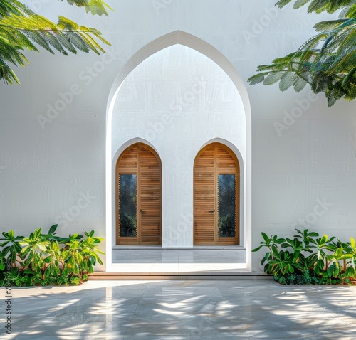 Couple of Archways With Trees in the Background