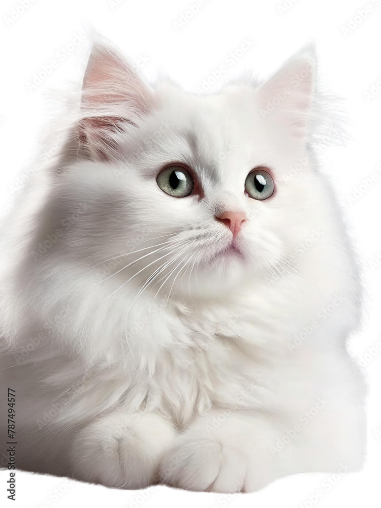 White persian cat with beautiful eyes 