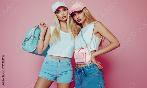 Two Young Girls Standing Together