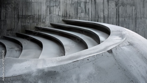 Curved Steps Leading to Concrete Structure