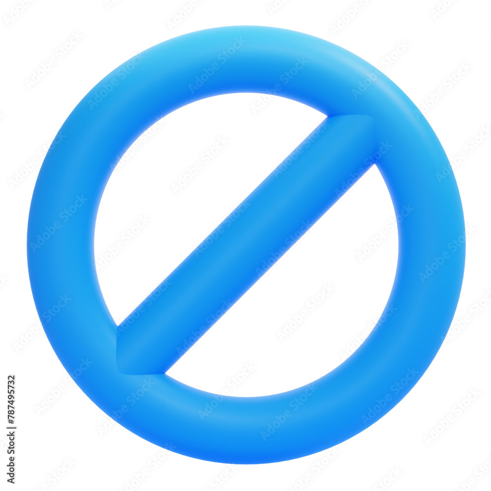 PNG 3D Banned icon isolated on a white background PNG 3D Banned icon isolated on a white background