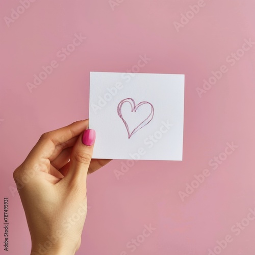Person Holding Card With Heart Drawing