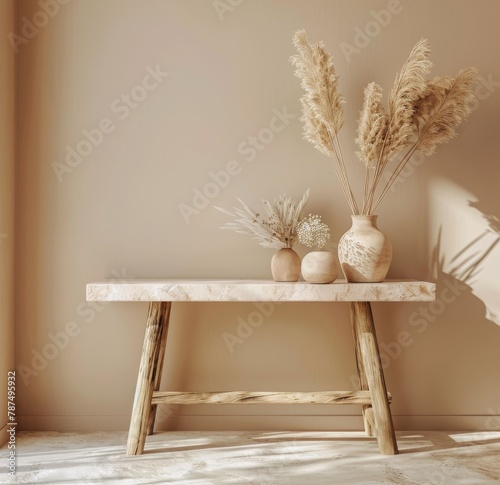 Table With Vases and Vase on Top