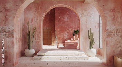Palm Tree Against Pink Wall