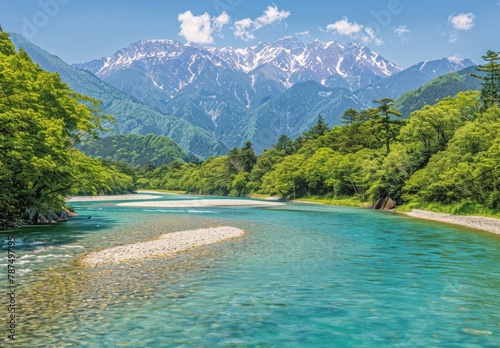 River Flowing Through Lush Green Forest