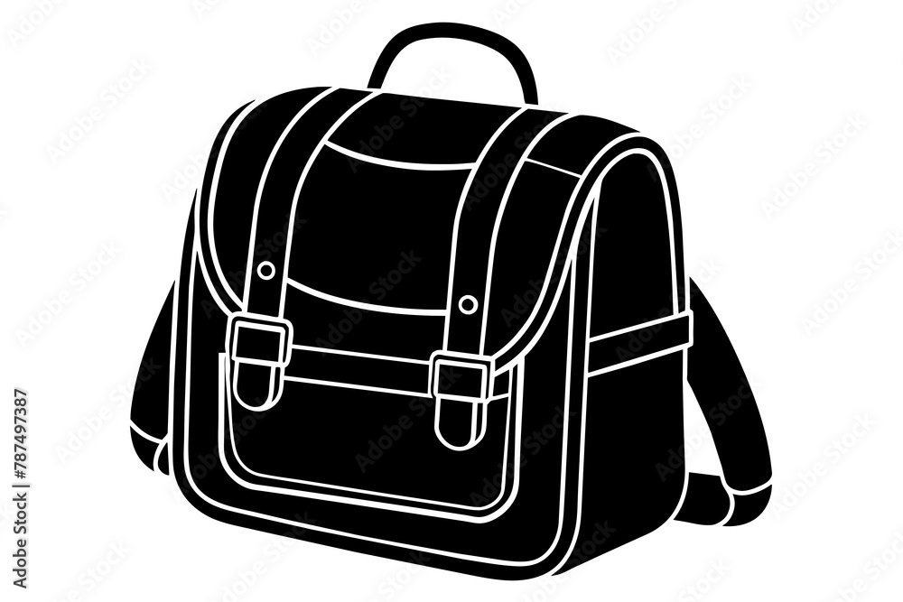 School bag, vector icon, on white background School bag, vector icon, on white background