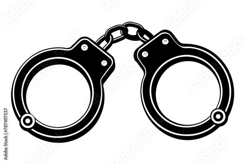 Handcuffed icon, simple design  vector silhouette 