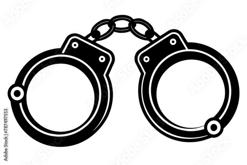 Handcuffed icon, simple design  vector silhouette 