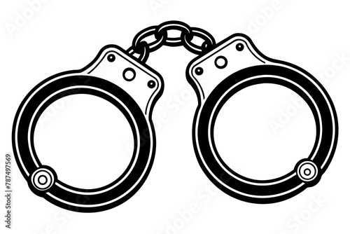 Handcuffed icon, simple design  vector silhouette 