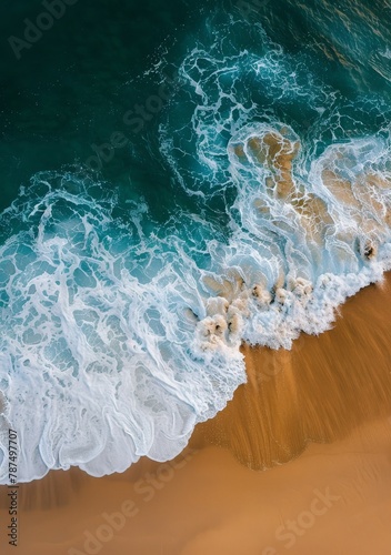 Aerial View of Beach and Ocean
