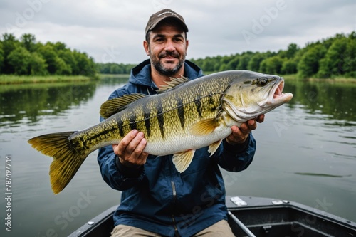 Bass caught during fishing