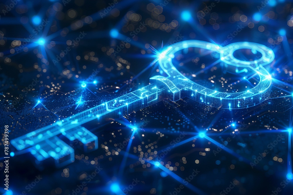 digital key, tech and digital security concept digital key, tech and digital security concept
