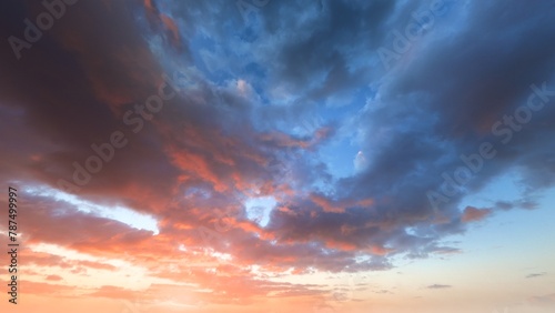 a sky with clouds and the sun setting, 3d render © Seval