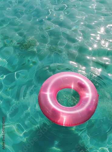 Pink Ring Floating on Water