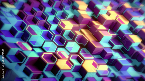 A digital hexagon abstract background