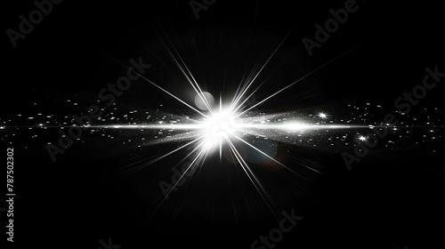 A bright white light shines against a black background.