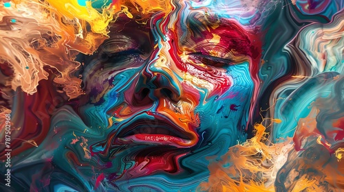 Colorful abstract portrait of a woman photo