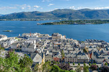 Aerial view of the town of Alesund, Norway