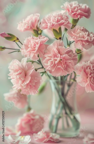 Vase Filled With Pink Flowers on Table