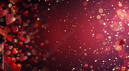 Floating Red Hearts in the Air