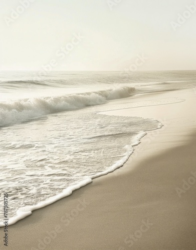 Black and White Beach Scene