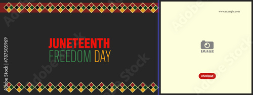Juneteenth banner template design. History of African American freedom day. Geometric background shape