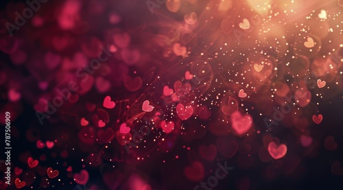 Floating Red Hearts in the Air