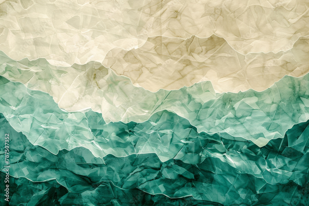 Emerald Green Watercolor Texture, Oceanic Geometric Pattern Emerald Green Watercolor Texture, Oceanic Geometric Pattern