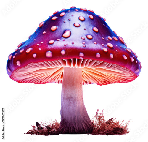 PNG A magical colorful mushroom fungus agaric plant. 
