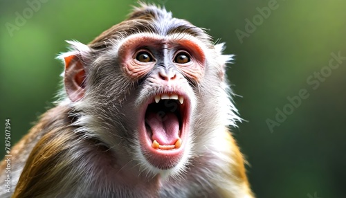  monkey with its mouth wide open photo