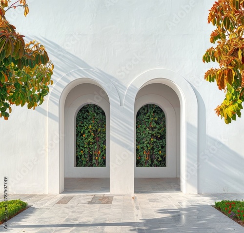 Couple of Archways With Trees in the Background