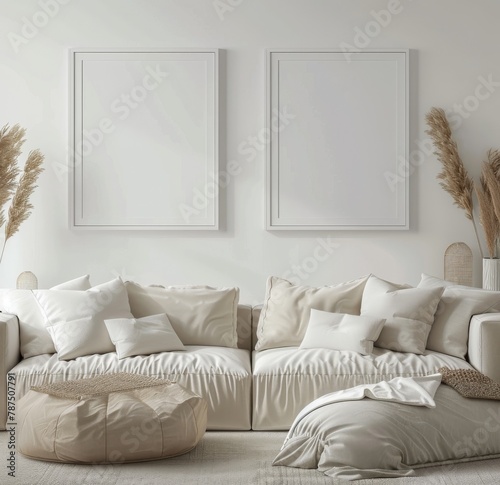 Large White Couch in a Living Room
