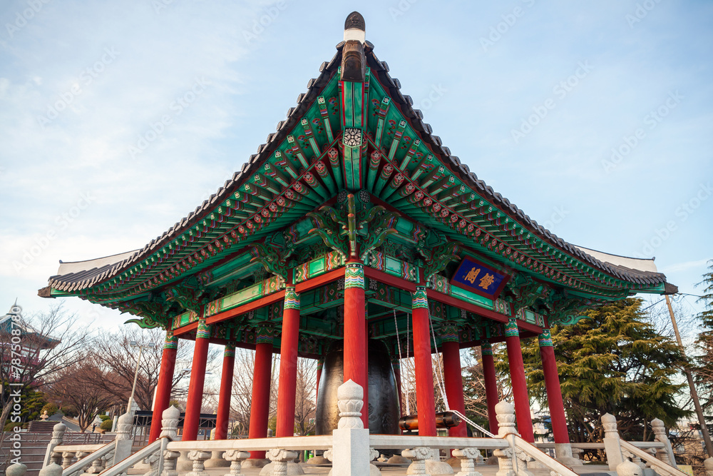 The bell pavilion located at Yongdusan Park, Busan The bell pavilion located at Yongdusan Park, Busan