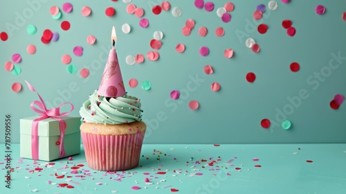 Cupcake With Pink Candle
