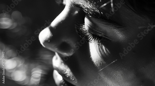 As she leaned in closer the delicate shadows of her lashes seemed to reach out and draw me in. . © Justlight